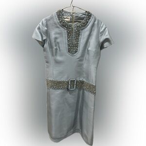 vintage beaded 2pc Embellished icy blue dress